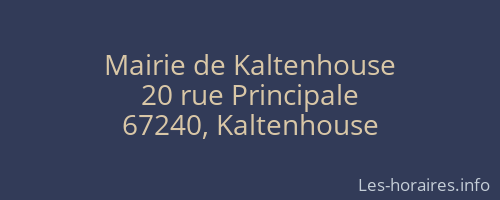 Mairie de Kaltenhouse