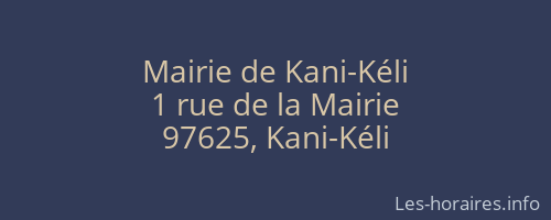 Mairie de Kani-Kéli