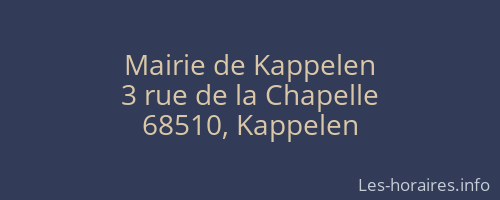 Mairie de Kappelen
