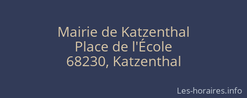 Mairie de Katzenthal
