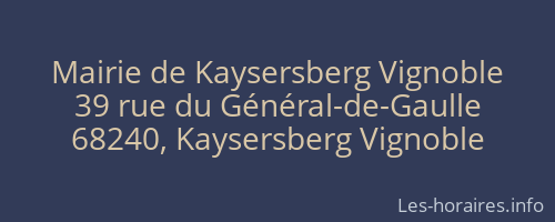 Mairie de Kaysersberg Vignoble