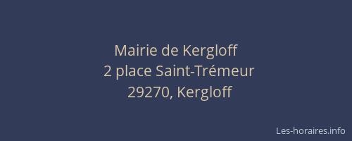 Mairie de Kergloff