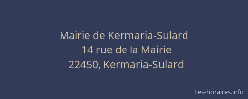 Mairie de Kermaria-Sulard