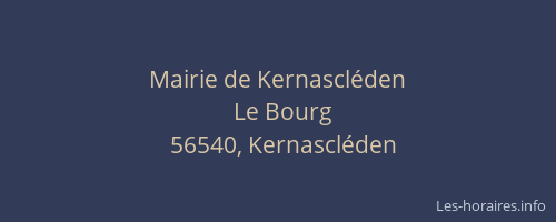 Mairie de Kernascl&eacute;den