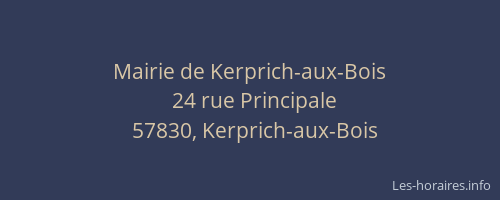 Mairie de Kerprich-aux-Bois