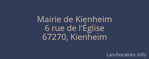 Mairie de Kienheim
