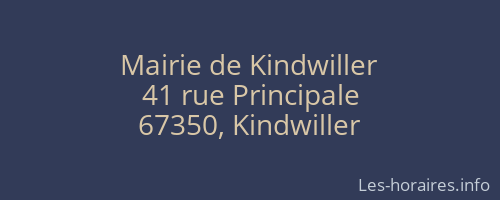 Mairie de Kindwiller
