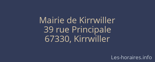 Mairie de Kirrwiller