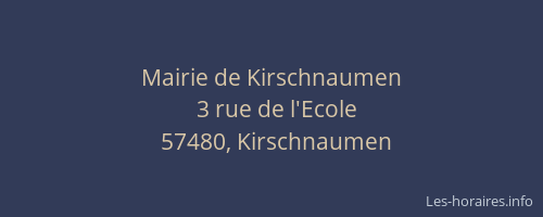 Mairie de Kirschnaumen