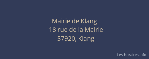 Mairie de Klang