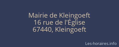 Mairie de Kleingoeft