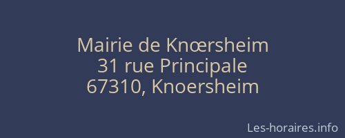 Mairie de Knœrsheim