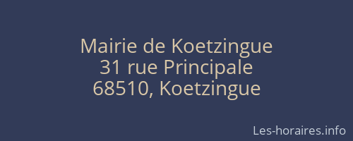 Mairie de Koetzingue