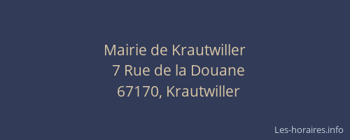 Mairie de Krautwiller