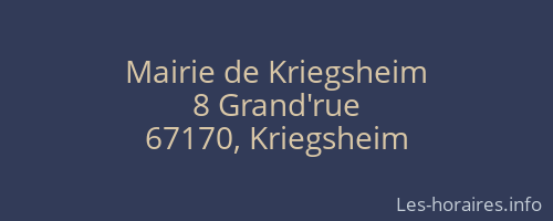 Mairie de Kriegsheim