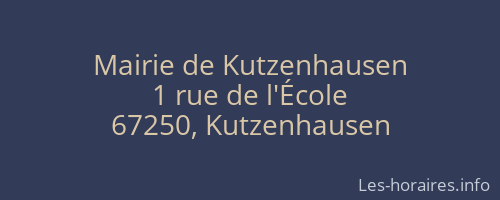 Mairie de Kutzenhausen