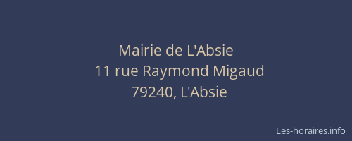 Mairie de L'Absie