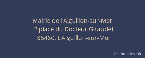 Mairie de l'Aiguillon-sur-Mer