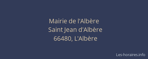 Mairie de l'Alb&egrave;re
