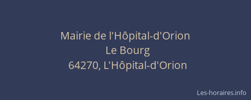 Mairie de l'Hôpital-d'Orion