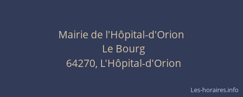 Mairie de l'H&ocirc;pital-d'Orion