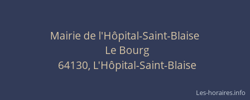 Mairie de l'H&ocirc;pital-Saint-Blaise