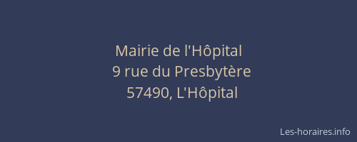Mairie de l'H&ocirc;pital