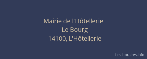 Mairie de l'H&ocirc;tellerie