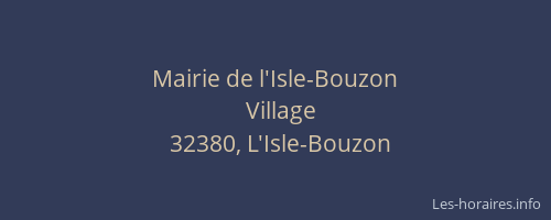 Mairie de l'Isle-Bouzon