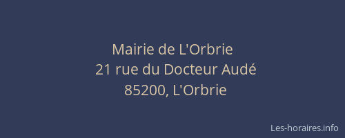 Mairie de L'Orbrie