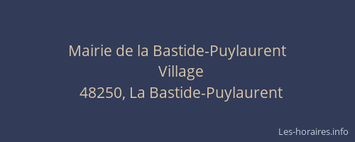Mairie de la Bastide-Puylaurent