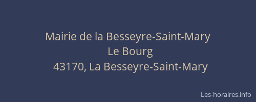 Mairie de la Besseyre-Saint-Mary