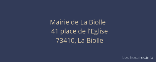 Mairie de La Biolle
