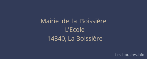 Mairie  de  la  Boissi&egrave;re