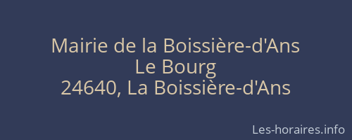 Mairie de la Boissière-d'Ans