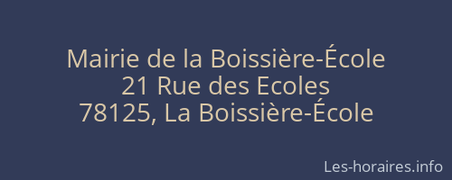 Mairie de la Boissière-École