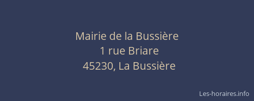 Mairie de la Bussi&egrave;re