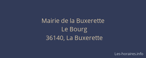 Mairie de la Buxerette