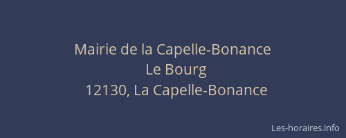 Mairie de la Capelle-Bonance