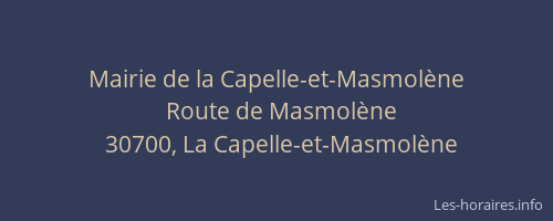 Mairie de la Capelle-et-Masmol&egrave;ne
