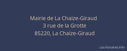 Mairie de La Chaize-Giraud