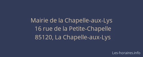 Mairie de la Chapelle-aux-Lys