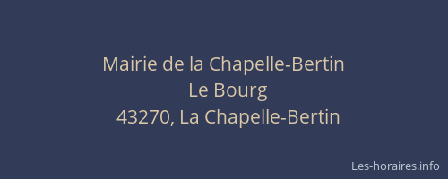 Mairie de la Chapelle-Bertin
