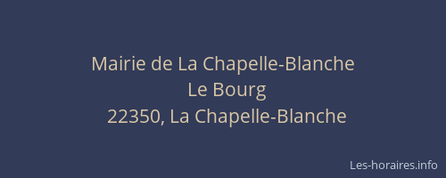 Mairie de La Chapelle-Blanche