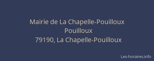 Mairie de La Chapelle-Pouilloux