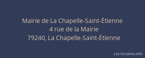 Mairie de La Chapelle-Saint-&Eacute;tienne