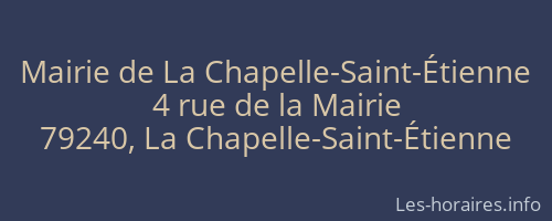 Mairie de La Chapelle-Saint-Étienne