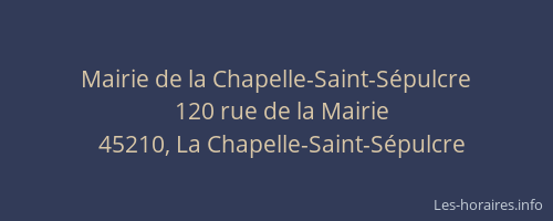 Mairie de la Chapelle-Saint-S&eacute;pulcre