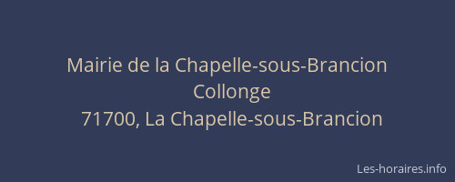 Mairie de la Chapelle-sous-Brancion