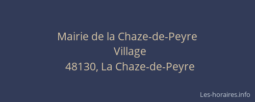 Mairie de la Chaze-de-Peyre